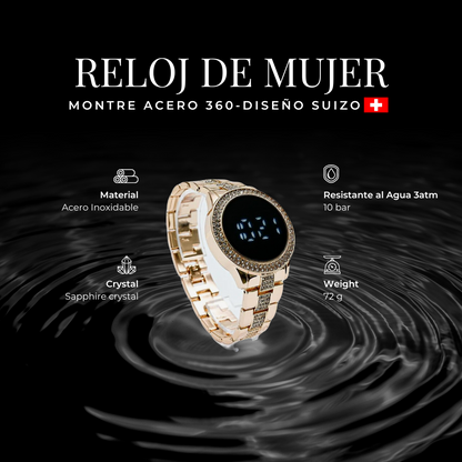 Montré Acero Digital Mujer Mas Pulsera de Obsequio